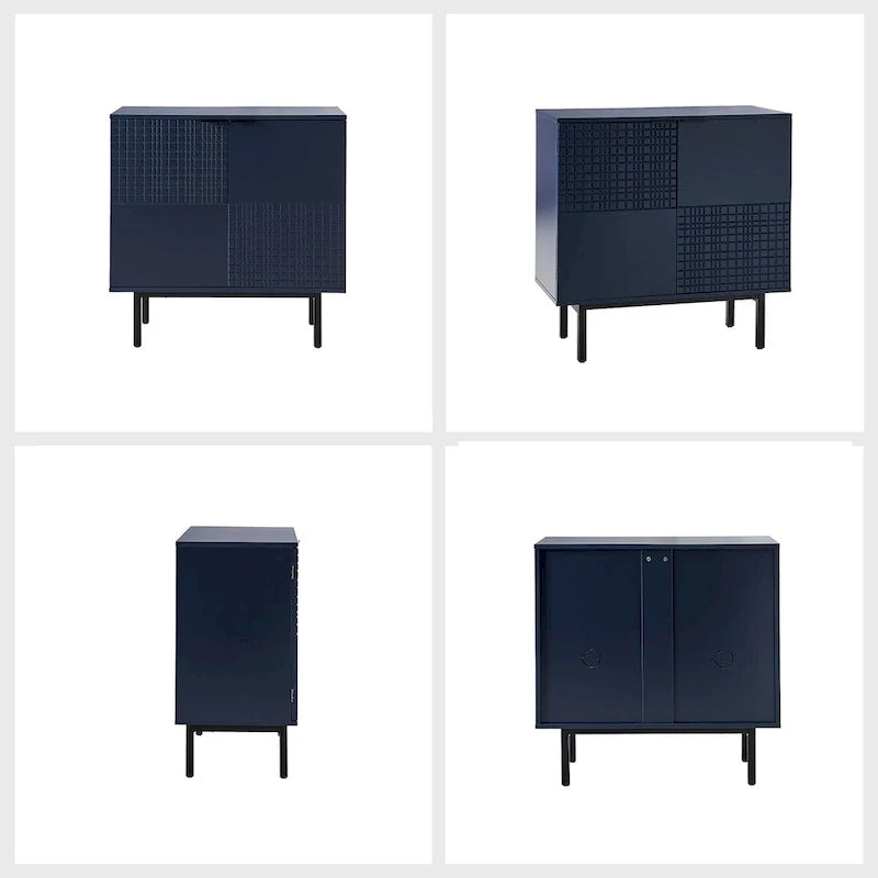 Aparador decorativo alto de 30 con 2 puertas y patas de metal