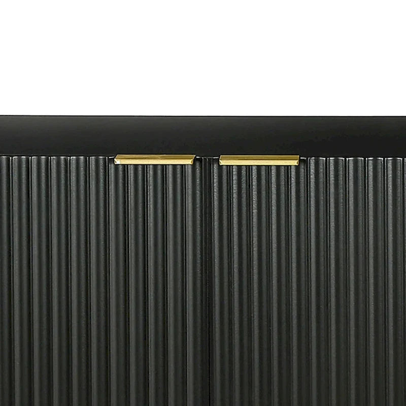 Buffet horizontal moderne et minimaliste avec pieds et poignées en métal doré
