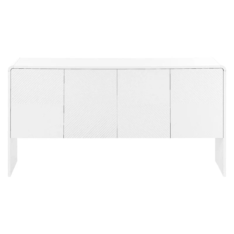 Amplio armario de almacenamiento de 60, de estilo minimalista, con 4 puertas; aparador/bufé