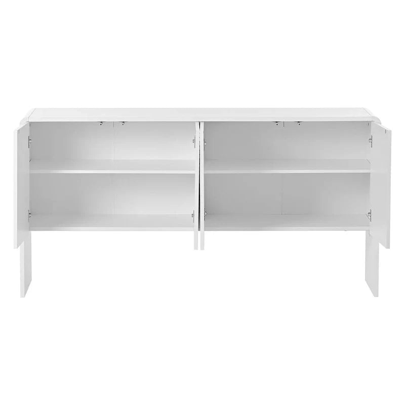 Amplio armario de almacenamiento de 60, de estilo minimalista, con 4 puertas; aparador/bufé