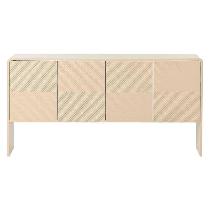Amplio armario de almacenamiento de 60, de estilo minimalista, con 4 puertas; aparador/bufé
