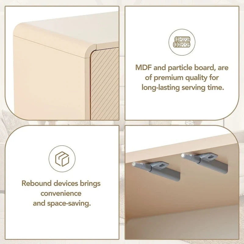 Amplio armario de almacenamiento de 60, de estilo minimalista, con 4 puertas; aparador/bufé