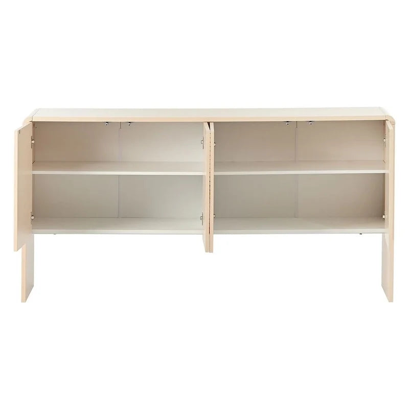 Amplio armario de almacenamiento de 60, de estilo minimalista, con 4 puertas; aparador/bufé