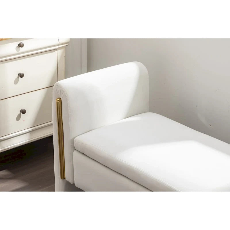 Banc de rangement en velours pour la chambre