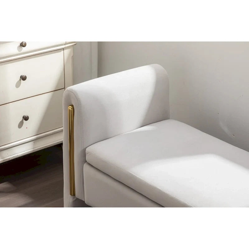 Banc de rangement en velours pour la chambre