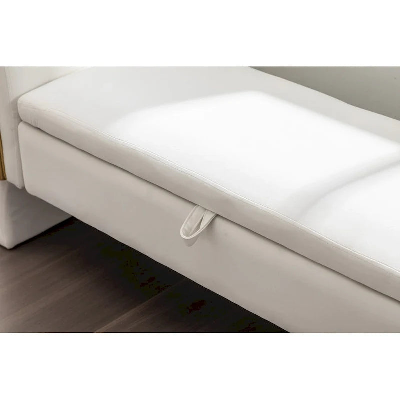Banc de rangement en velours pour la chambre