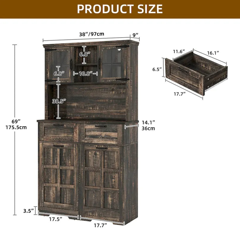 Meuble garde-manger de cuisine de style champêtre
