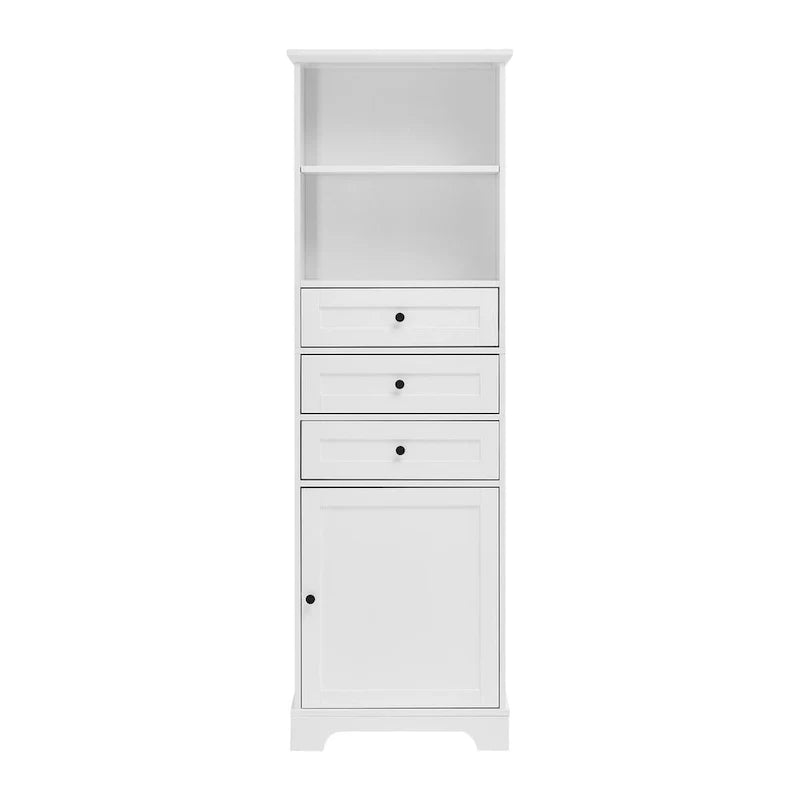 Armoire de rangement haute avec 3 tiroirs et étagères réglables